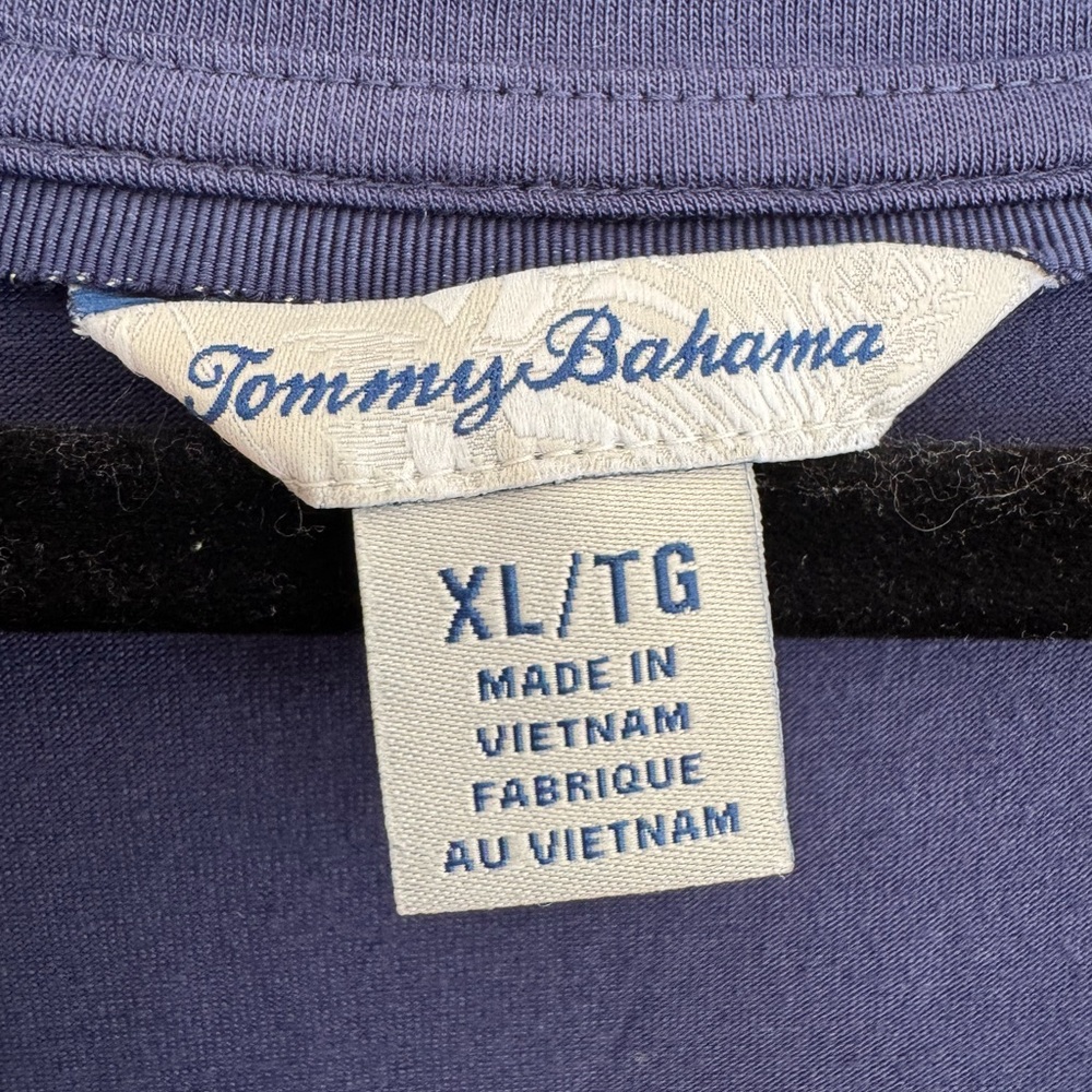 Tommy Bahama Blue V-Neck Short Sleeve Tee - Picture 3 of 3